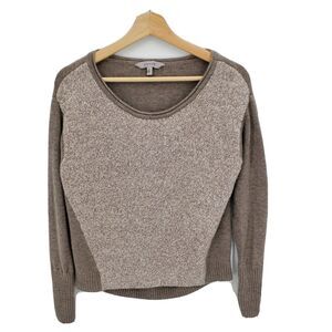 Athleta Womens Brindle Mixed Knit Sweater Wool Blend Thumbholes Size XS